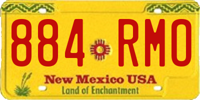 NM license plate 884RMO