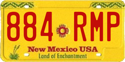 NM license plate 884RMP