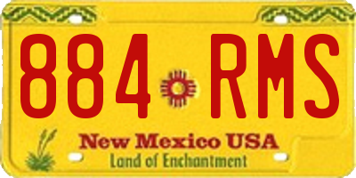 NM license plate 884RMS
