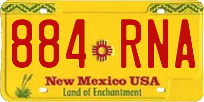 NM license plate 884RNA