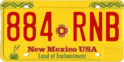 NM license plate 884RNB
