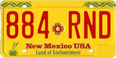 NM license plate 884RND