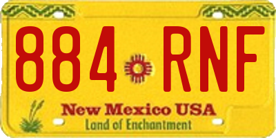 NM license plate 884RNF