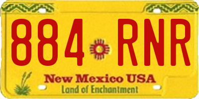 NM license plate 884RNR