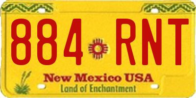 NM license plate 884RNT