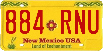 NM license plate 884RNU