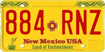 NM license plate 884RNZ