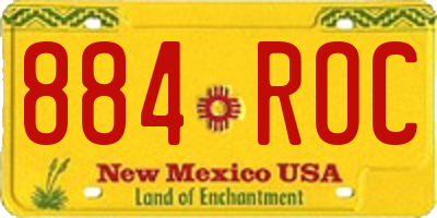 NM license plate 884ROC