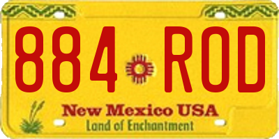 NM license plate 884ROD