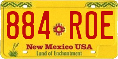 NM license plate 884ROE