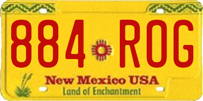 NM license plate 884ROG