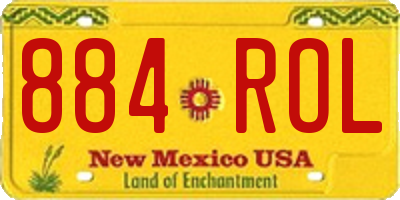 NM license plate 884ROL