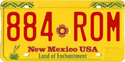 NM license plate 884ROM