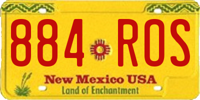 NM license plate 884ROS
