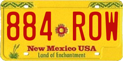 NM license plate 884ROW