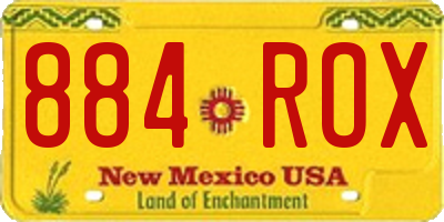 NM license plate 884ROX