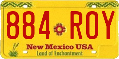 NM license plate 884ROY