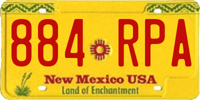 NM license plate 884RPA