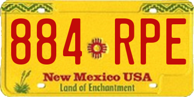 NM license plate 884RPE