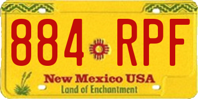 NM license plate 884RPF