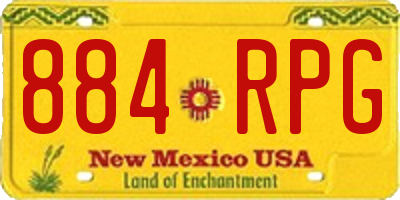 NM license plate 884RPG