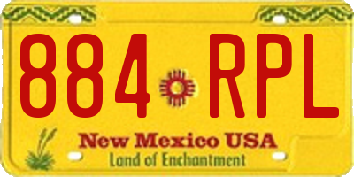 NM license plate 884RPL
