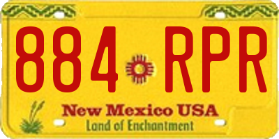 NM license plate 884RPR