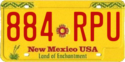 NM license plate 884RPU