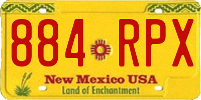 NM license plate 884RPX