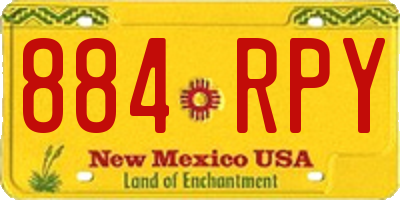 NM license plate 884RPY