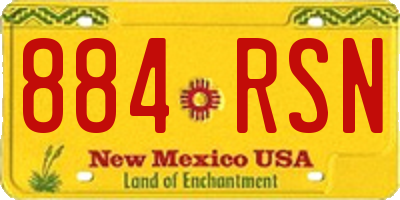 NM license plate 884RSN