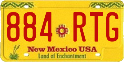 NM license plate 884RTG