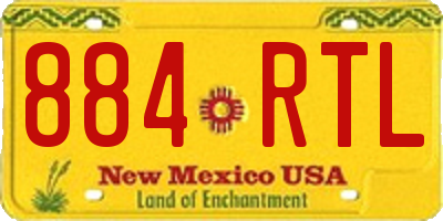 NM license plate 884RTL