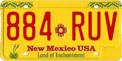 NM license plate 884RUV