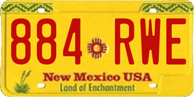 NM license plate 884RWE
