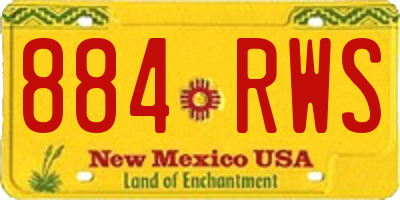 NM license plate 884RWS