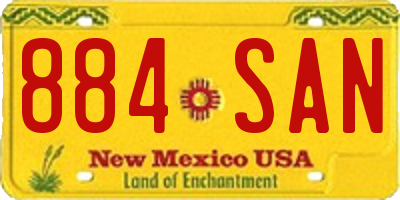 NM license plate 884SAN