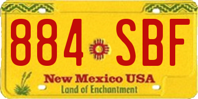 NM license plate 884SBF