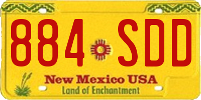 NM license plate 884SDD