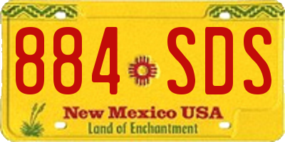 NM license plate 884SDS