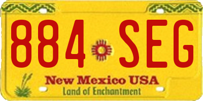 NM license plate 884SEG