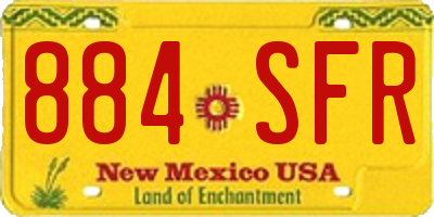 NM license plate 884SFR