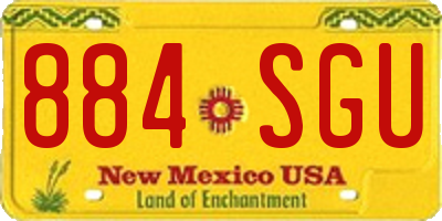 NM license plate 884SGU