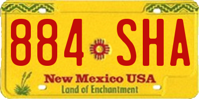 NM license plate 884SHA