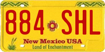 NM license plate 884SHL