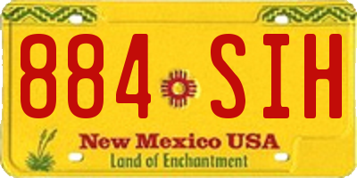 NM license plate 884SIH
