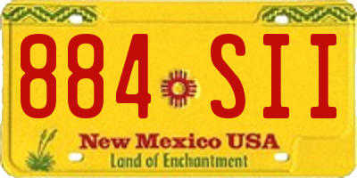 NM license plate 884SII