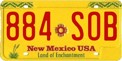 NM license plate 884SOB
