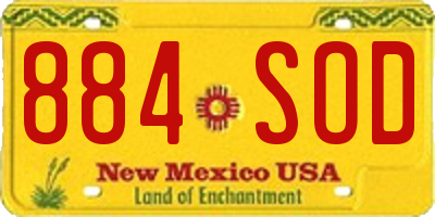 NM license plate 884SOD