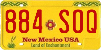 NM license plate 884SOQ